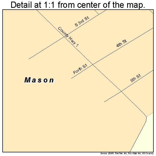 Mason, West Virginia road map detail