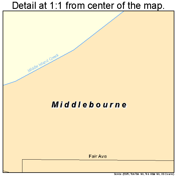 Middlebourne, West Virginia road map detail