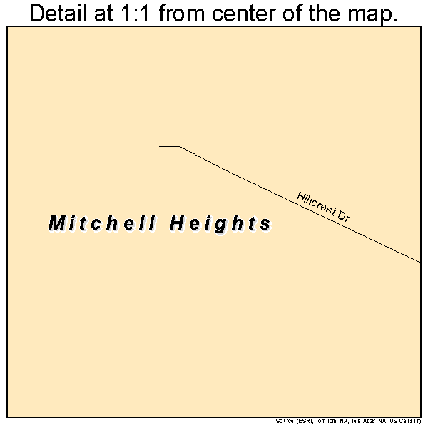 Mitchell Heights, West Virginia road map detail
