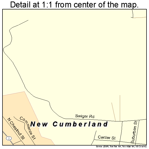 New Cumberland, West Virginia road map detail