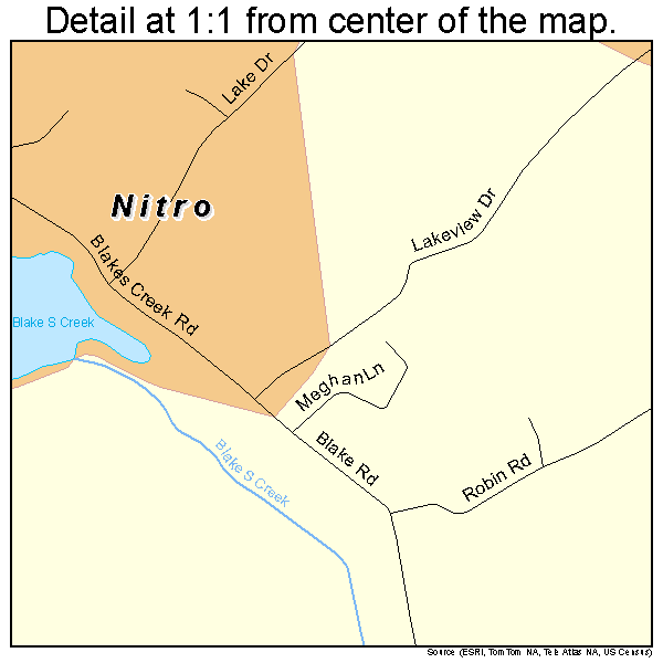 Nitro, West Virginia road map detail