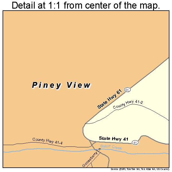 Piney View, West Virginia road map detail