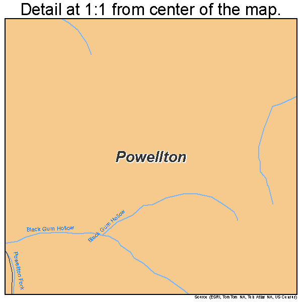 Powellton, West Virginia road map detail