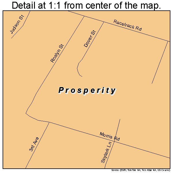 Prosperity, West Virginia road map detail