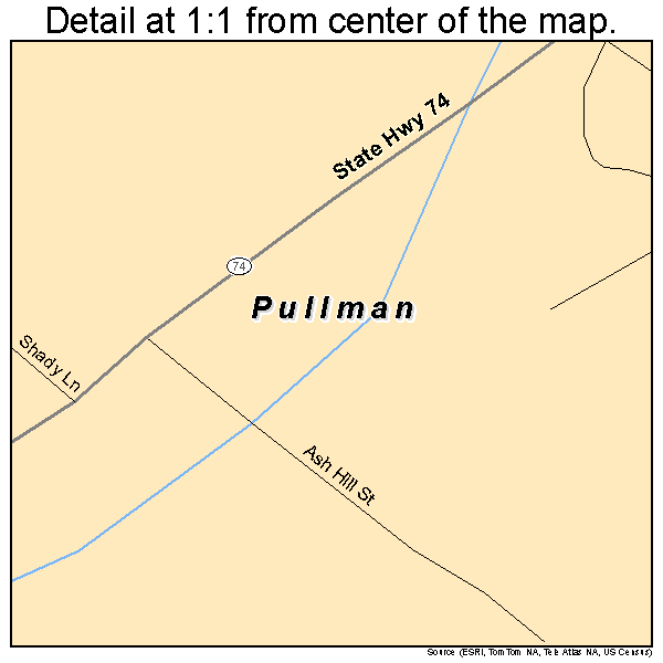 Pullman, West Virginia road map detail