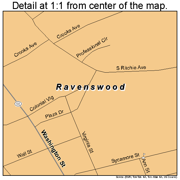 Ravenswood, West Virginia road map detail