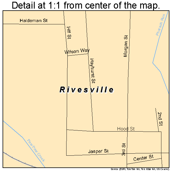 Rivesville, West Virginia road map detail