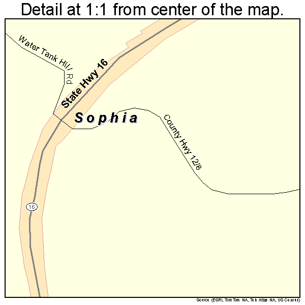 Sophia, West Virginia road map detail