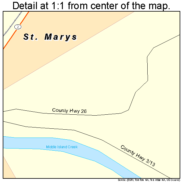 St. Marys, West Virginia road map detail
