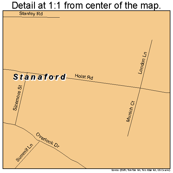 Stanaford, West Virginia road map detail