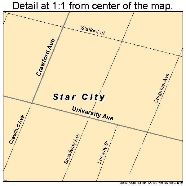 Star City, West Virginia road map detail