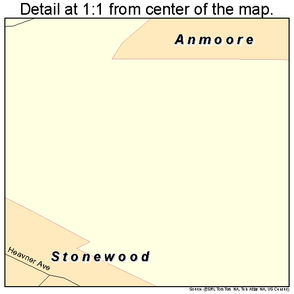 Stonewood, West Virginia road map detail
