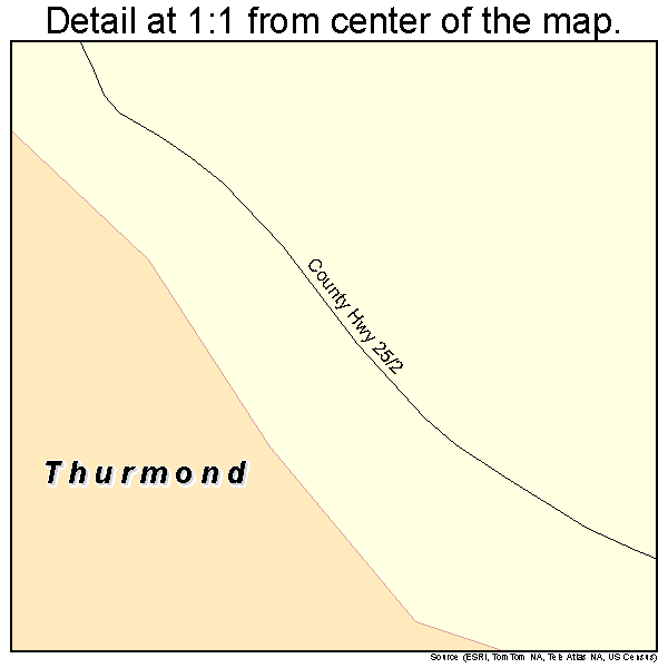 Thurmond, West Virginia road map detail