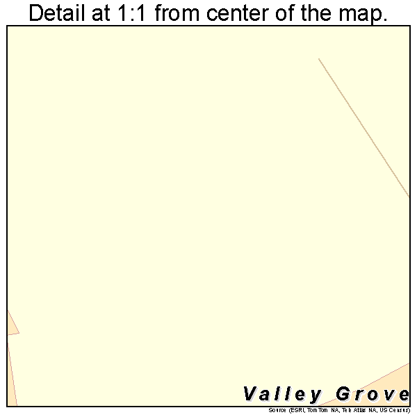 Valley Grove, West Virginia road map detail