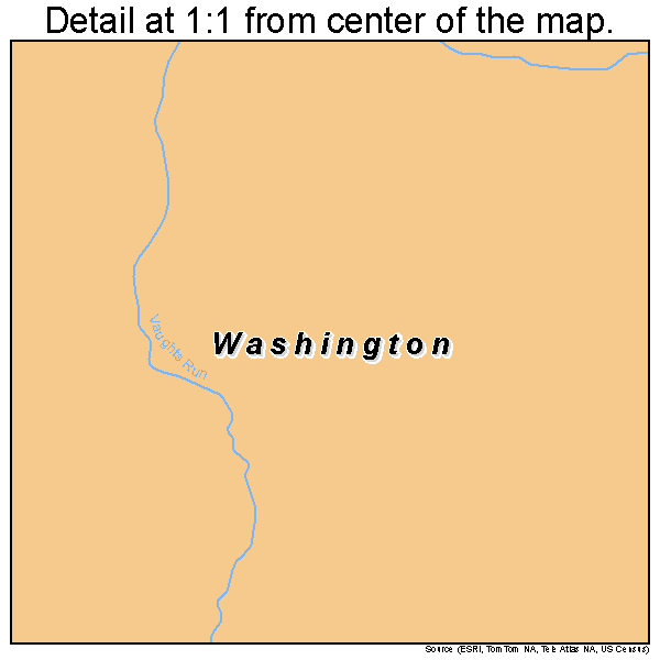 Washington, West Virginia road map detail