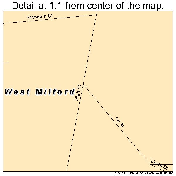 West Milford, West Virginia road map detail