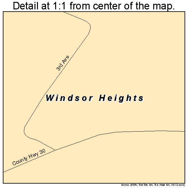 Windsor Heights, West Virginia road map detail