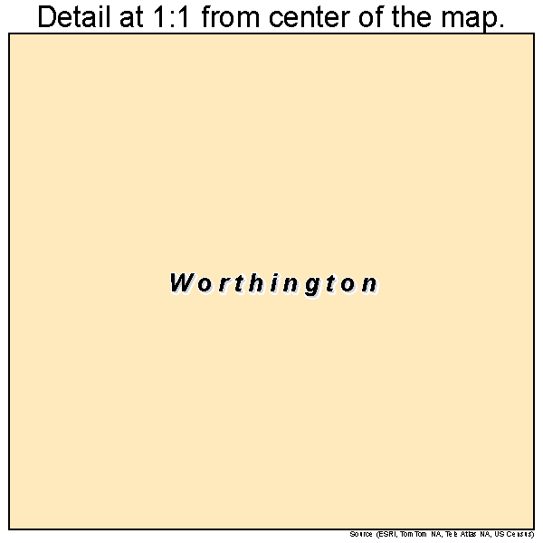 Worthington, West Virginia road map detail