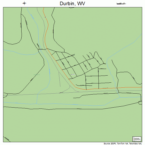Durbin, WV street map