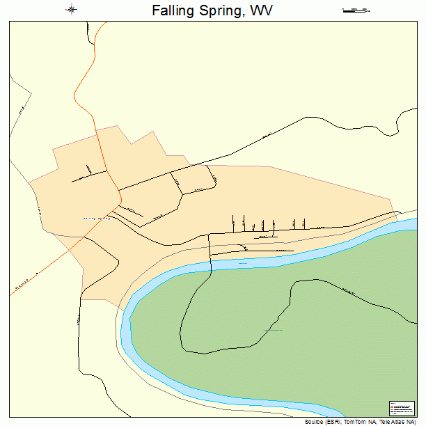 Falling Spring, WV street map