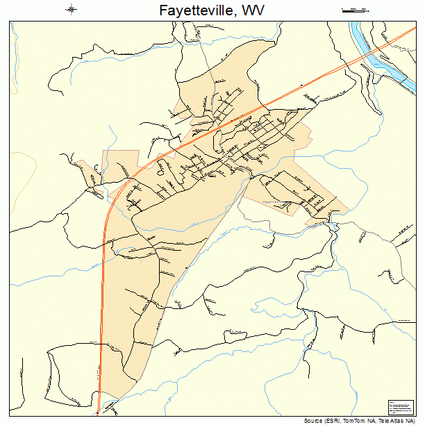 Fayetteville, WV street map