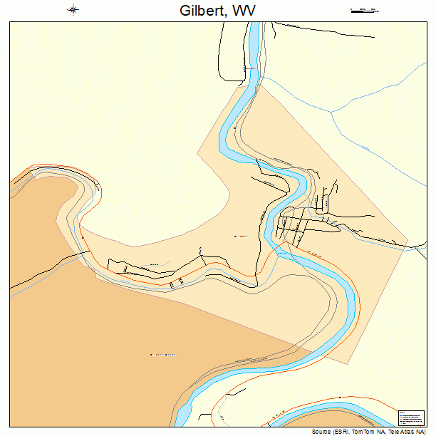 Gilbert, WV street map