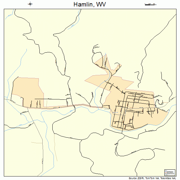 Hamlin, WV street map