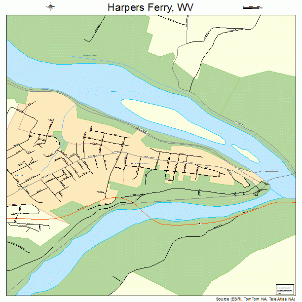 Harpers Ferry, WV street map