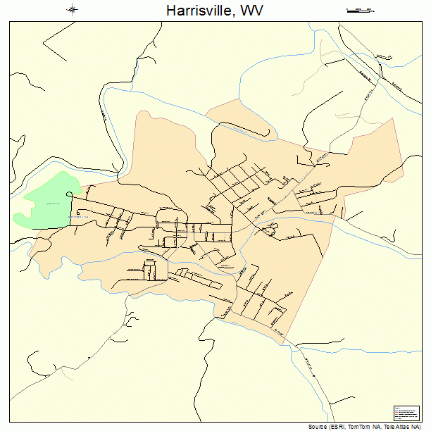 Harrisville, WV street map