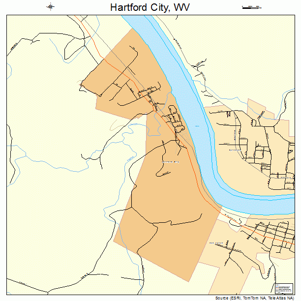 Hartford City, WV street map