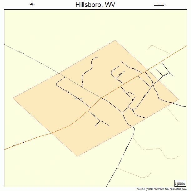 Hillsboro, WV street map