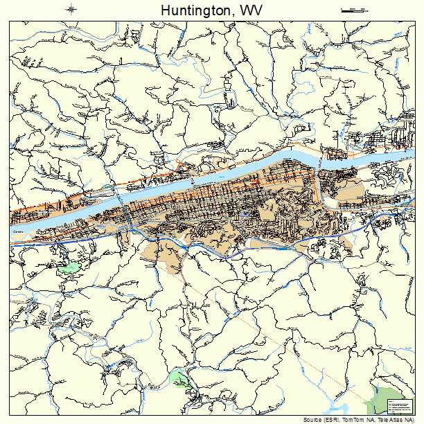 Huntington, WV street map