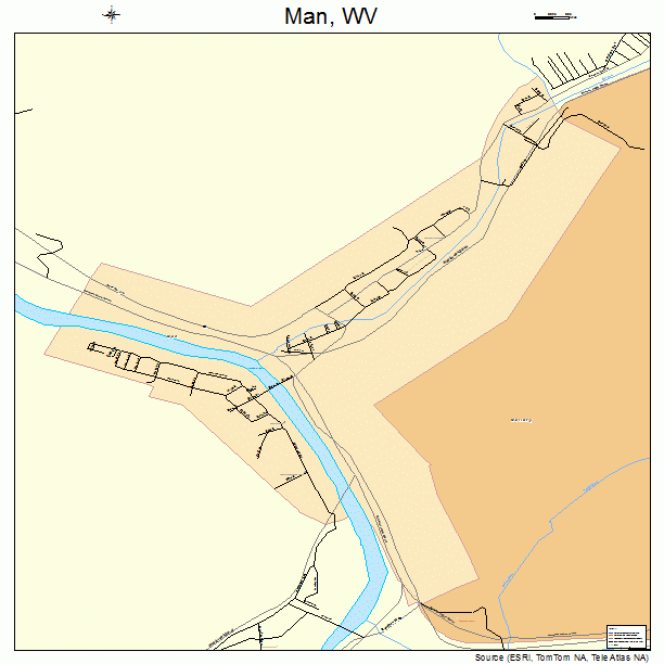 Man, WV street map