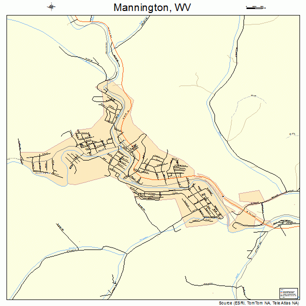 Mannington, WV street map