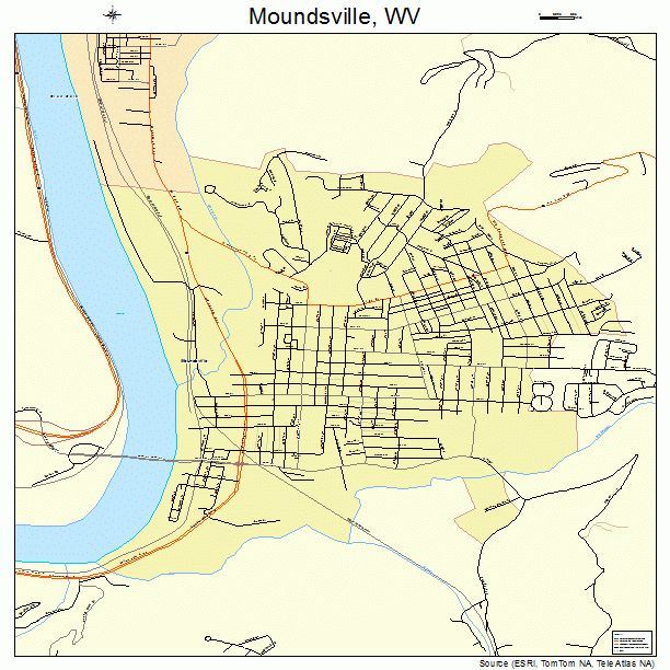 Moundsville, WV street map