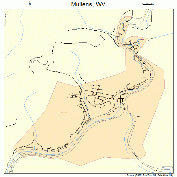 Mullens, WV street map