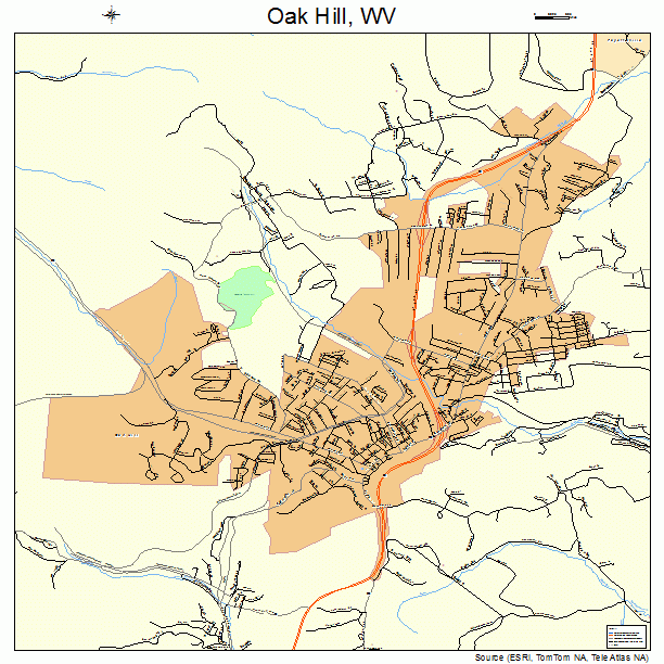 Oak Hill, WV street map