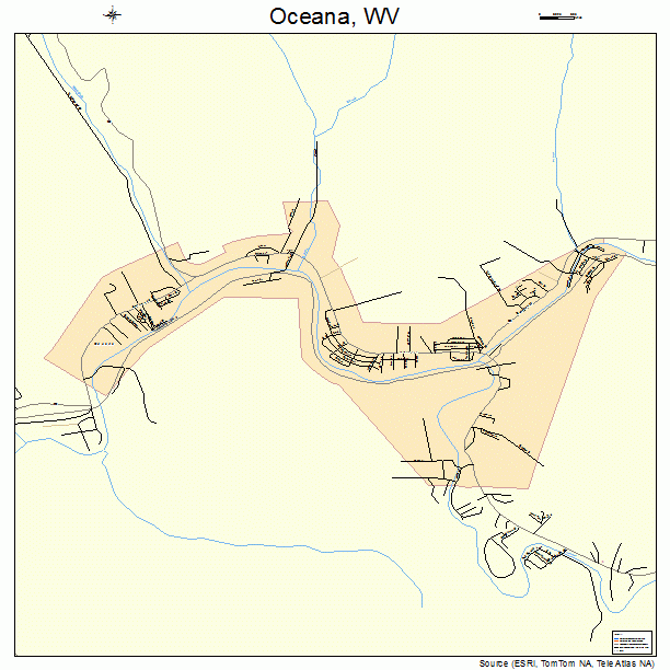 Oceana, WV street map