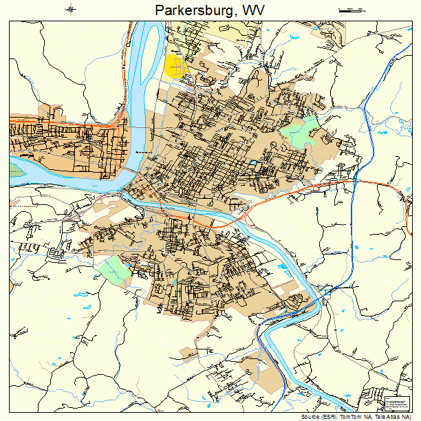 Parkersburg, WV street map