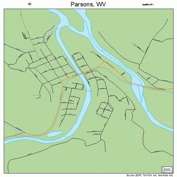 Parsons, WV street map