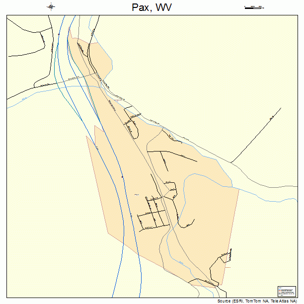 Pax, WV street map