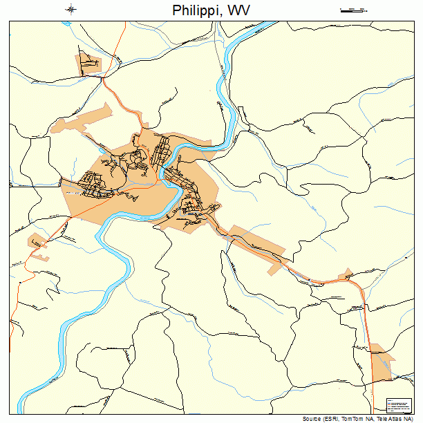 Philippi, WV street map