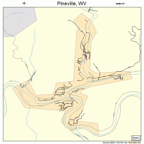 Pineville, WV street map