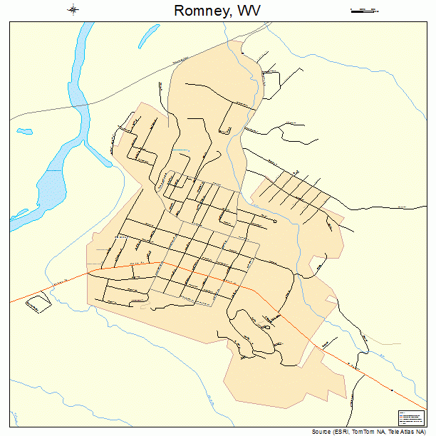 Romney, WV street map