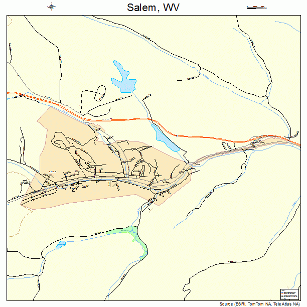Salem, WV street map