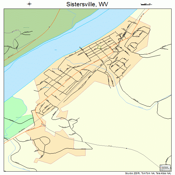 Sistersville, WV street map