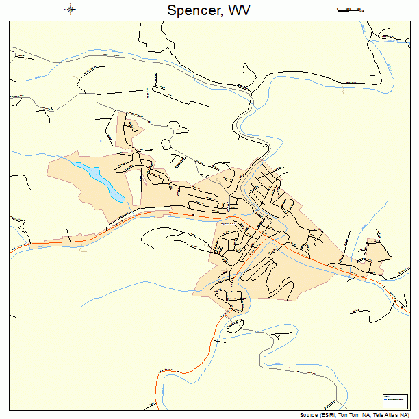 Spencer, WV street map