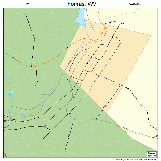 Thomas, WV street map