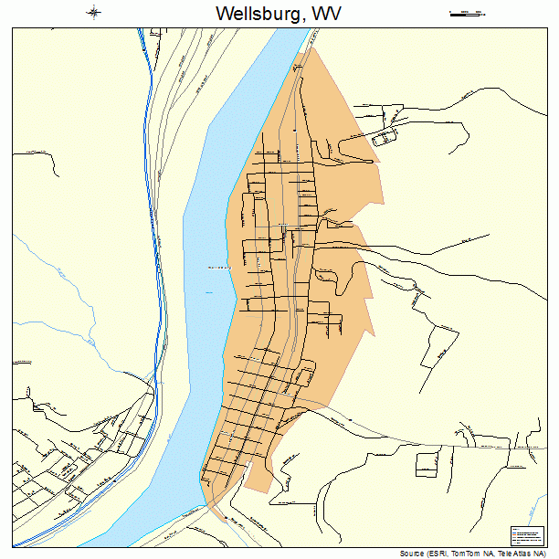 Wellsburg, WV street map