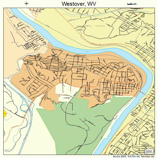 Westover, WV street map